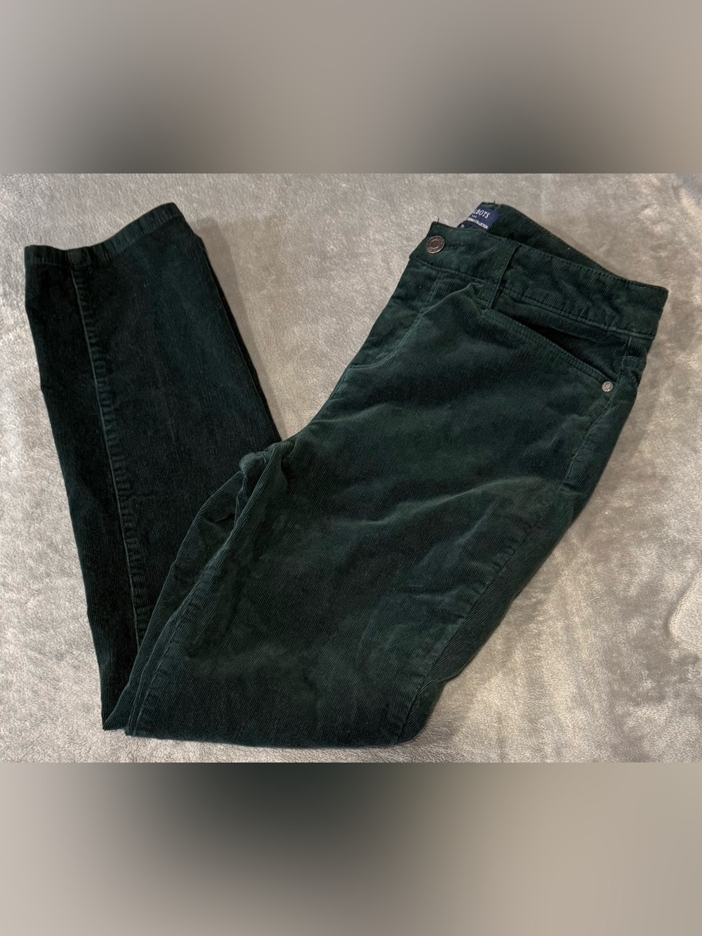 Talbots High Waist Straight Leg Green Corduroy Pants